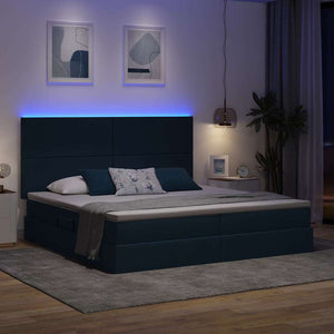 Bett mit Stauraum und LED 200x200 cm