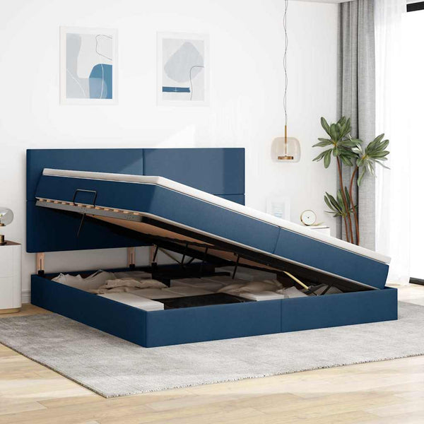 Bett mit Stauraum und LED 200x200 cm