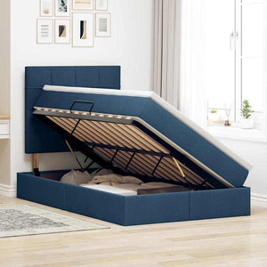 Bett mit Stauraum & LED Blau 120x190 cm