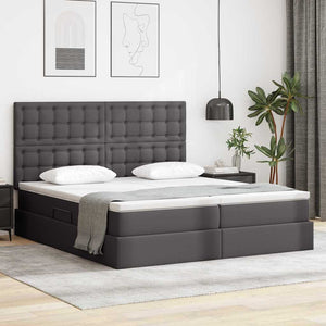 Bett mit Stauraum & LED Grau 180x200 cm