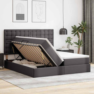 Bett mit Stauraum & LED Grau 180x200 cm
