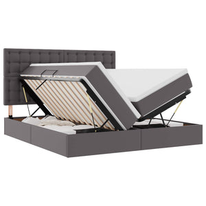 Bett mit Stauraum & LED Grau 180x200 cm