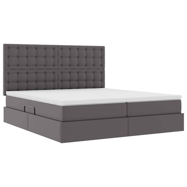 Bett mit Stauraum & LED Grau 180x200 cm