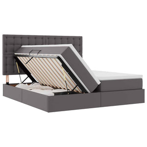Bett mit Stauraum & LED Grau 180x200 cm