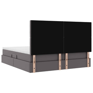 Bett mit Stauraum & LED Grau 180x200 cm