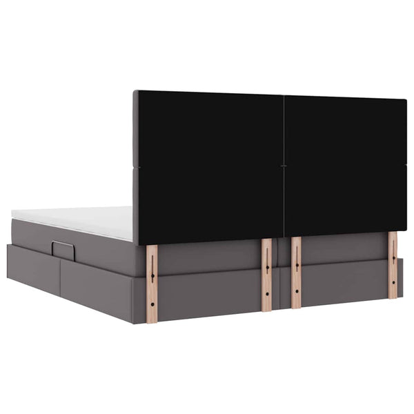 Bett mit Stauraum & LED Grau 180x200 cm
