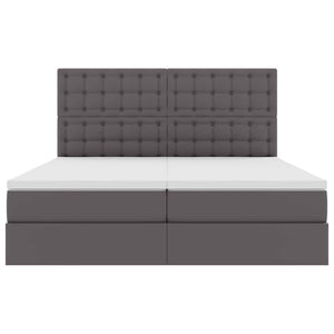 Bett mit Stauraum & LED Grau 180x200 cm