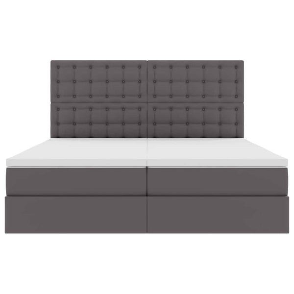 Bett mit Stauraum & LED Grau 180x200 cm
