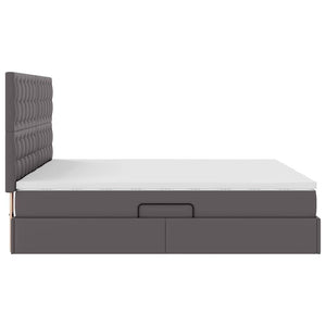 Bett mit Stauraum & LED Grau 180x200 cm