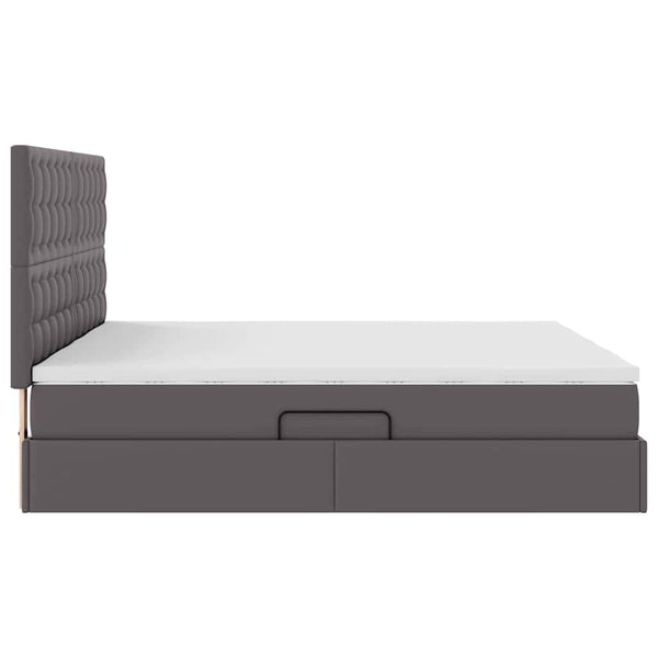 Bett mit Stauraum & LED Grau 180x200 cm