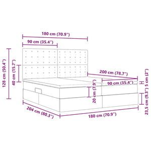 Bett mit Stauraum & LED Grau 180x200 cm