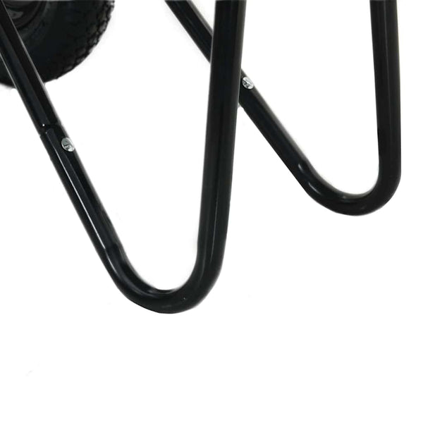 Stahl Schubkarre Silber Schwarz 137 cm