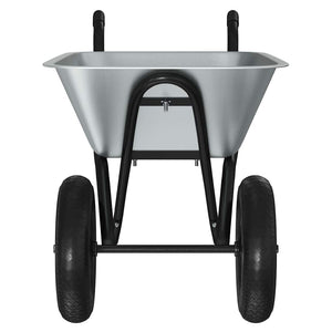 Stahl Schubkarre Silber Schwarz 137 cm