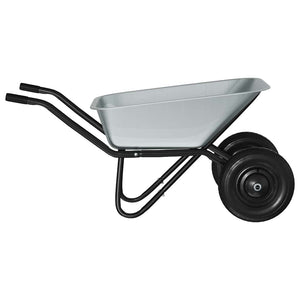Stahl Schubkarre Silber Schwarz 137 cm