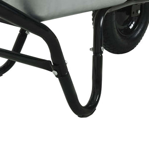 Schubkarre Stahl Silber Schwarz 141 cm