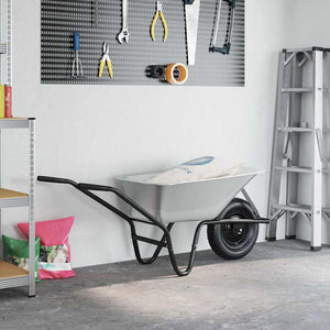 Schubkarre Stahl Silber Schwarz 141 cm