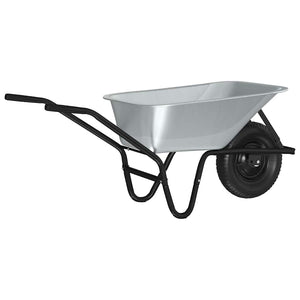 Schubkarre Stahl Silber Schwarz 141 cm