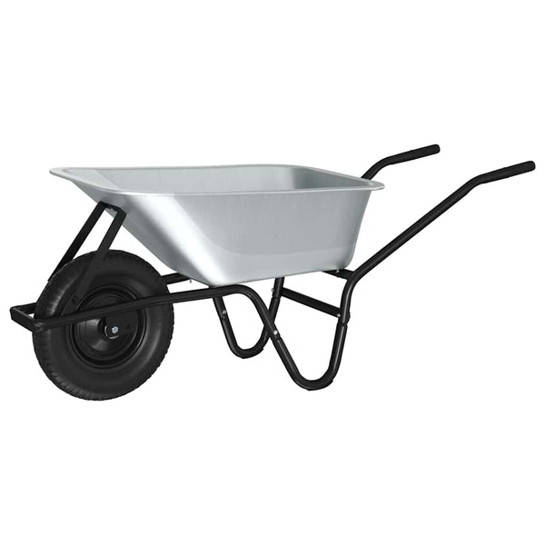 Schubkarre Stahl Silber Schwarz 141 cm
