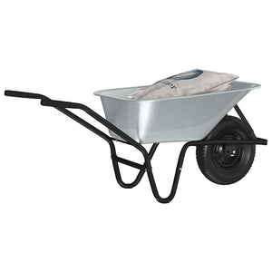 Schubkarre Stahl Silber Schwarz 141 cm