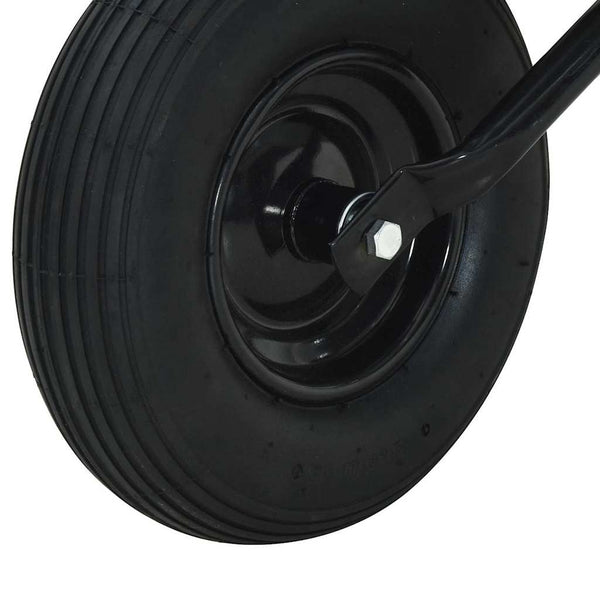 Stahl Schubkarre Silber Schwarz 133cm