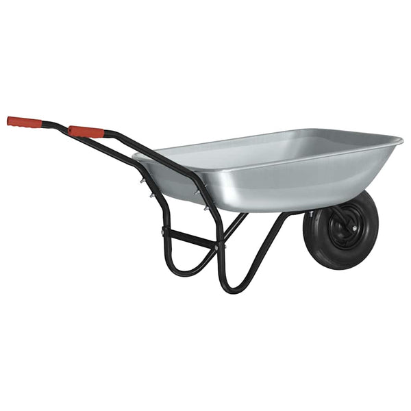 Stahl Schubkarre Silber Schwarz 133cm