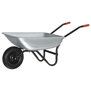 Stahl Schubkarre Silber Schwarz 133cm