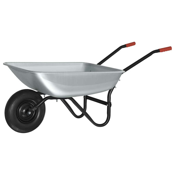 Stahl Schubkarre Silber Schwarz 133cm