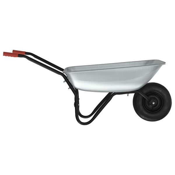 Stahl Schubkarre Silber Schwarz 133cm