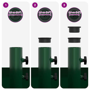 Grüner Sonnenschirmständer aus Stahl