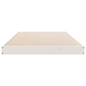 Bodenbettrahmen Weiß 100x210cm Kiefer Massivholz