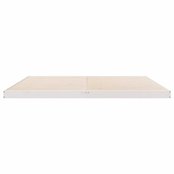 Weißer Bodenbettrahmen Kiefernholz 213,5x204 cm