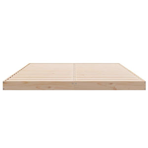 vidaXL Cadre de lit au sol Naturel 140 x 220 cm Bois de pin massif