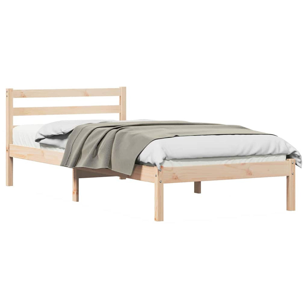 Bettrahmen Kiefer Massivholz Braun 85,5x215,5 cm
