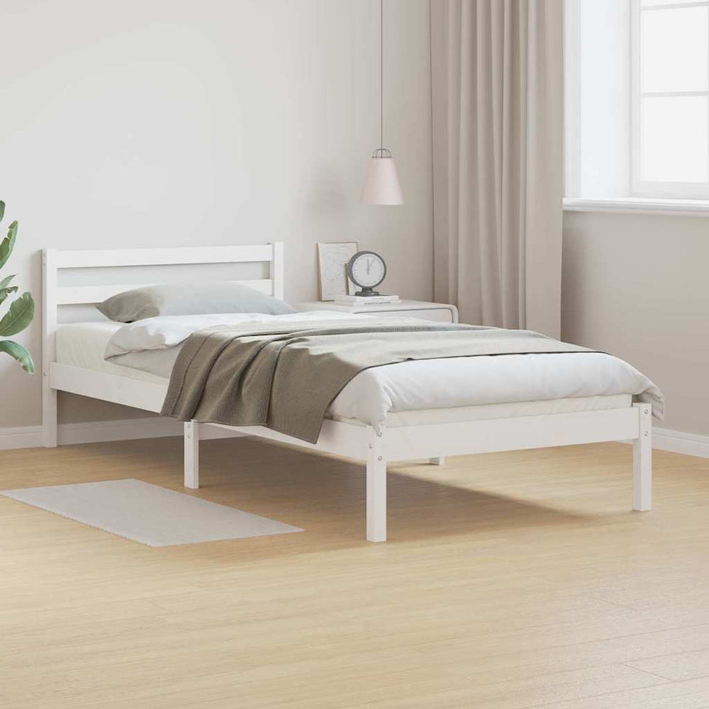 Weißes Kiefernholz Bettgestell 90x200 cm