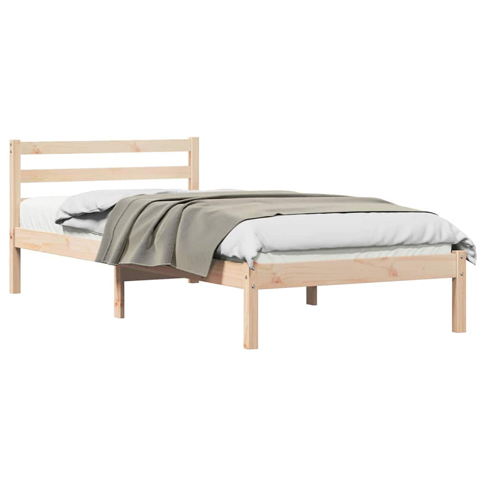 Bettrahmen Kiefer Massivholz Braun