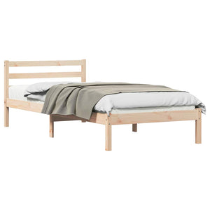 Bettrahmen Kiefer Massivholz Braun