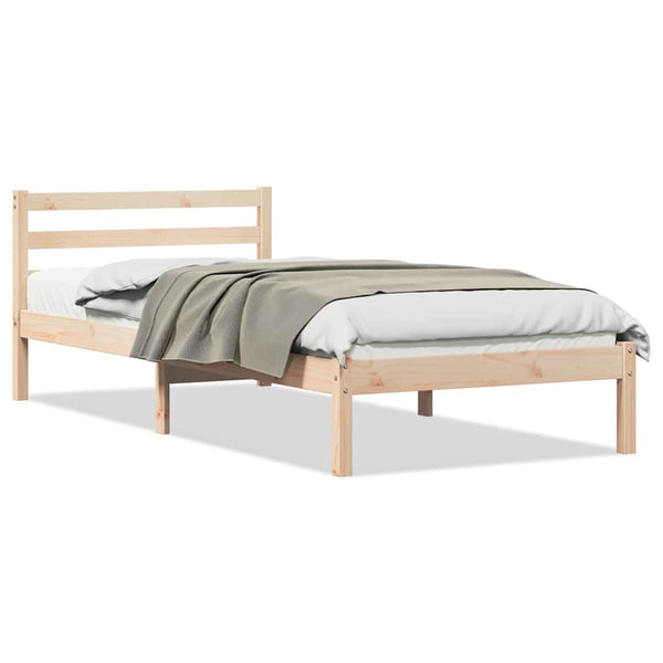 Bettrahmen Kiefer Massivholz Braun