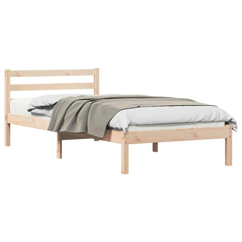 Bettrahmen Braun Kiefer Massivholz