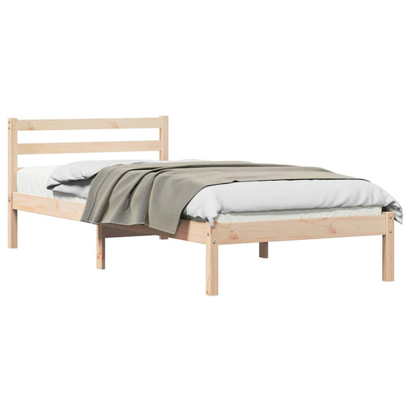 Bettrahmen Braun Kiefer Massivholz