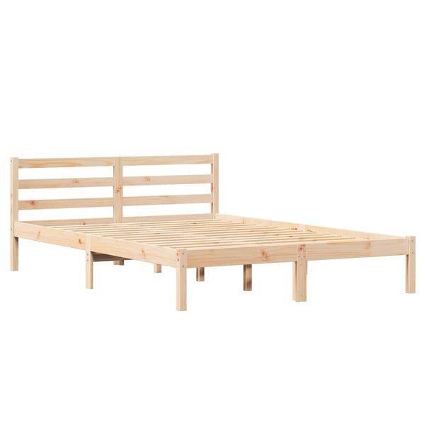 Bettrahmen Braun Kiefer Massivholz