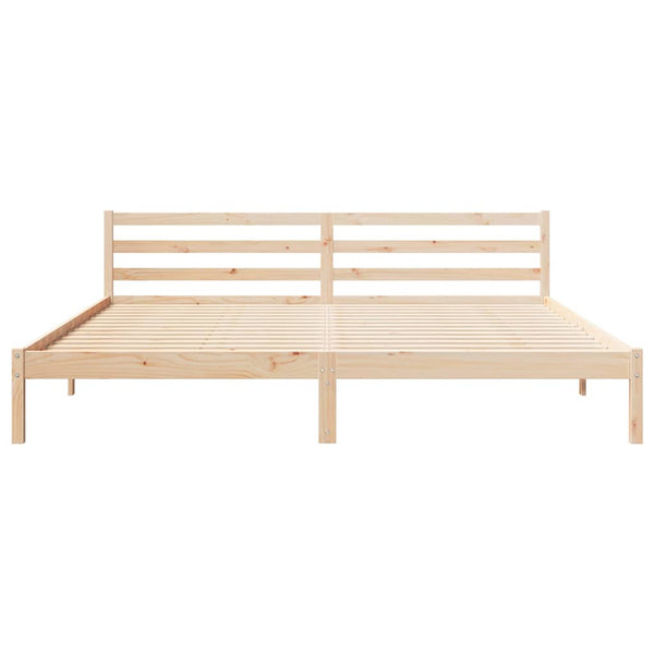 Bettrahmen Braun Kiefer Massivholz 185,5x225,5cm