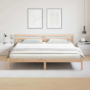 Bettrahmen Braun Kiefer Massivholz 225,5x205,5 cm