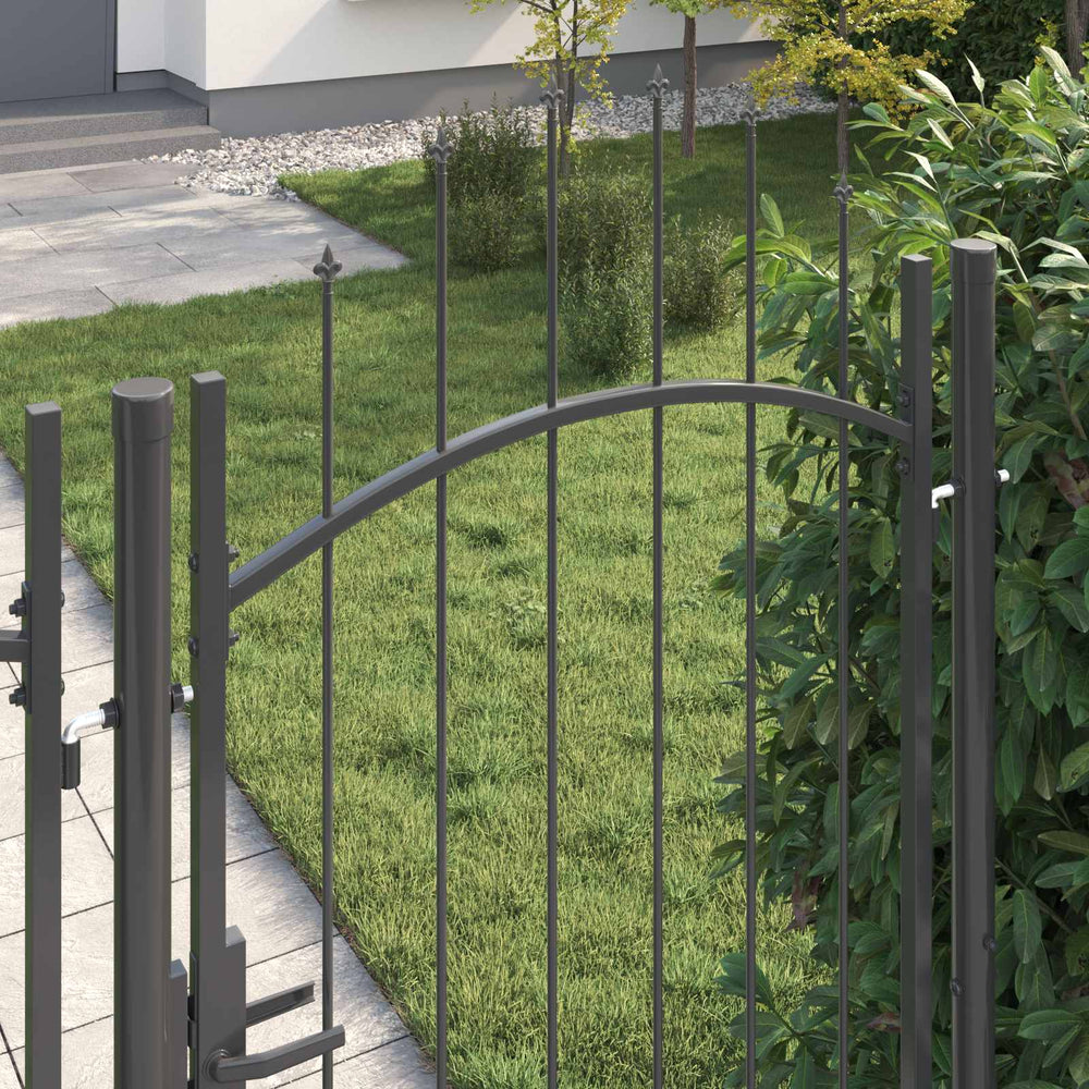 vidaXL Woerden Grey Garden Gate with Lock 200 x 100 cm Steel