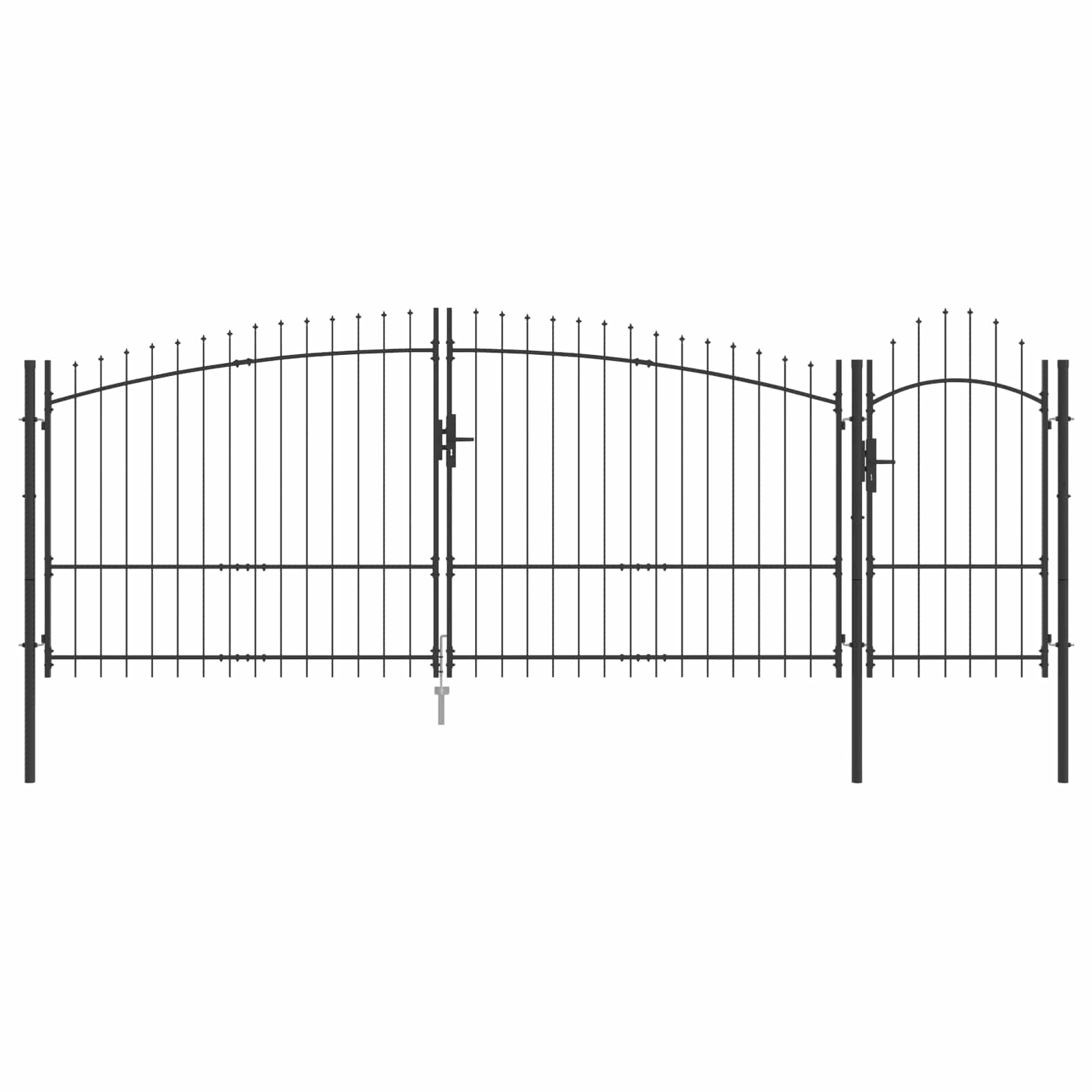 Gartentor Woerden Grau 150x400 cm Stahl
