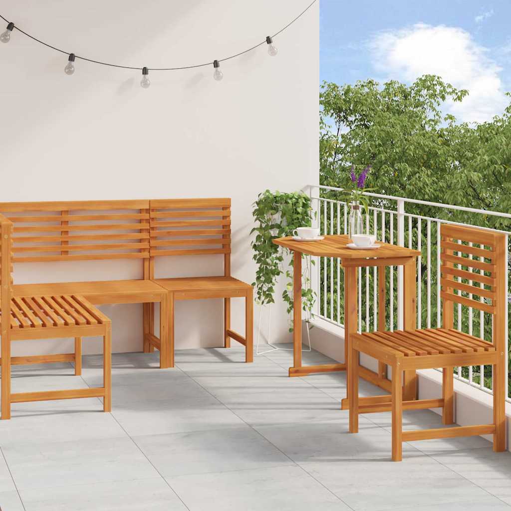 Gartenbank Set 4-teilig Akazie Massivholz Braun
