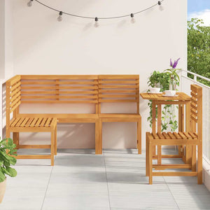 Gartenbank Set 4-teilig Akazie Massivholz Braun