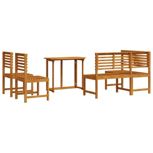 Gartenbank Set 4-teilig Akazie Massivholz Braun