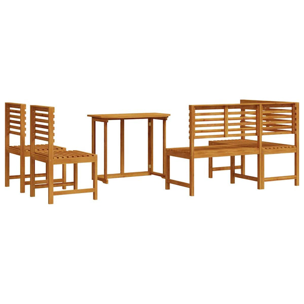 Gartenbank Set 4-teilig Akazie Massivholz Braun
