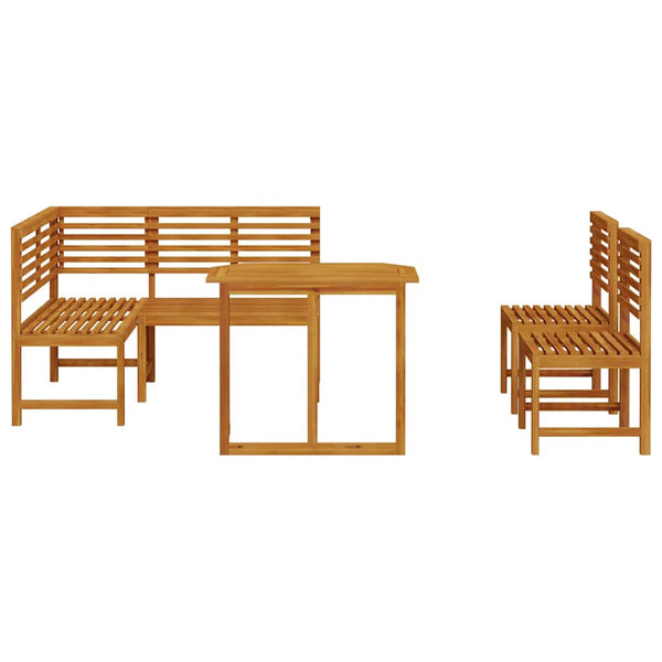 Gartenbank Set 4-teilig Akazie Massivholz Braun
