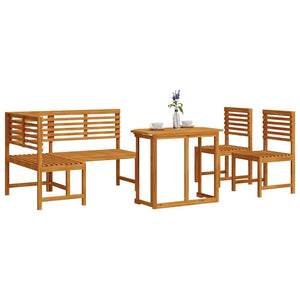 Gartenbank Set 4-teilig Akazie Massivholz Braun
